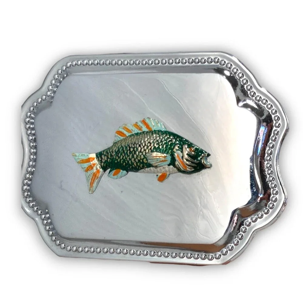Vintage Belt Buckle Bass Fish‎ Fishing Smooth Mirror-Like Finish Western Gift